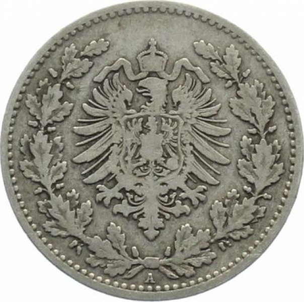 Kaiserreich 50 Pfennig 1877 A - kleiner Adler
